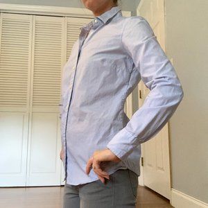 J. Crew White w/ Blue Stripe Button Down Shirt XS